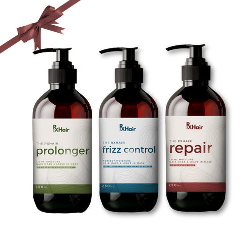 RXHair Full Care Set - 3 Natural Hair Masks for Repair, Growth & Frizz Control